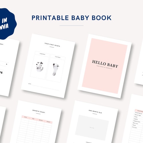 Printable Baby Milestone Book. Birth to 5 Years. Fully Etsy