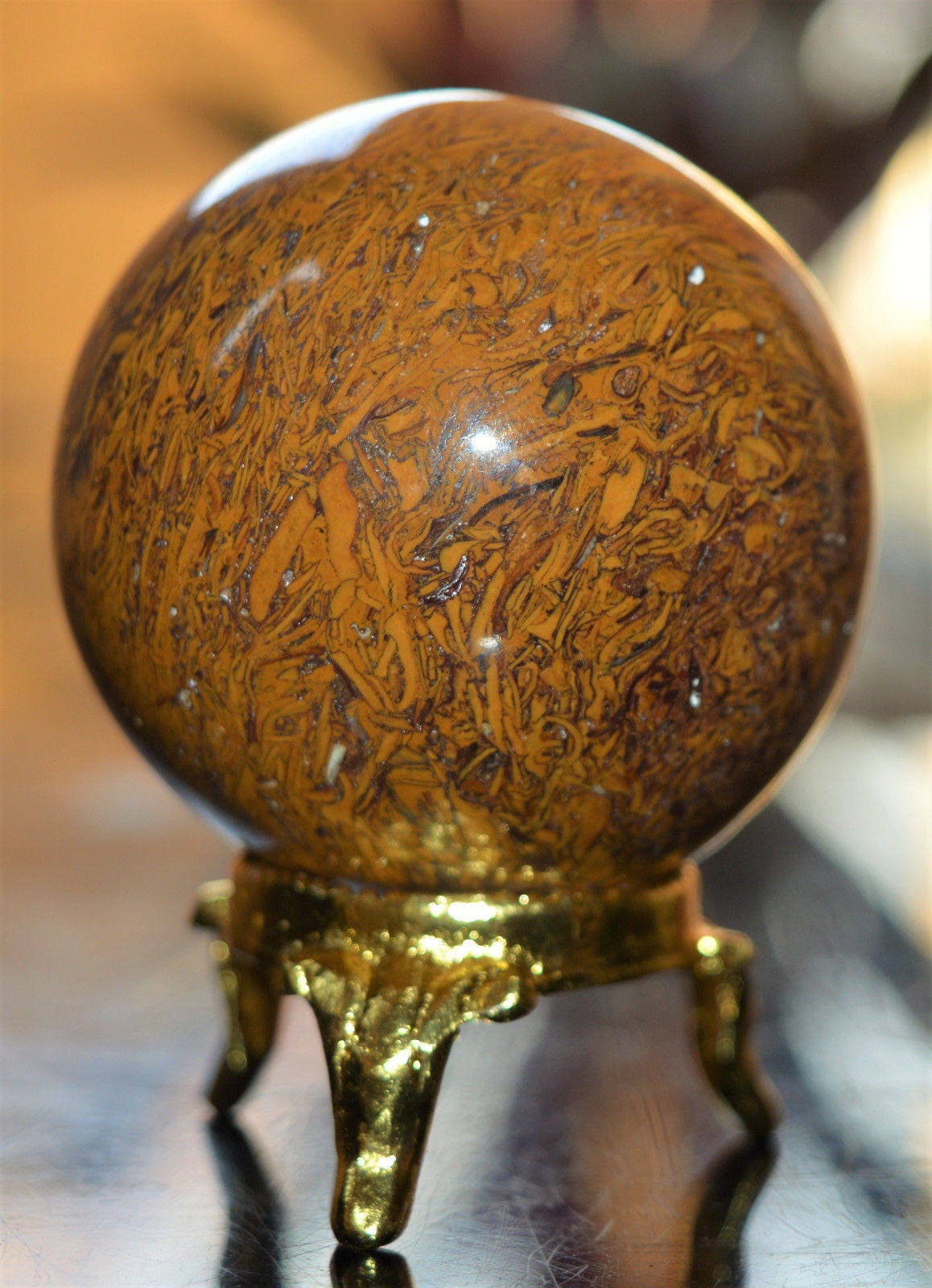 A Natural 55MM Dia Calligraphy Jasper Mariam Healing Power Etsy