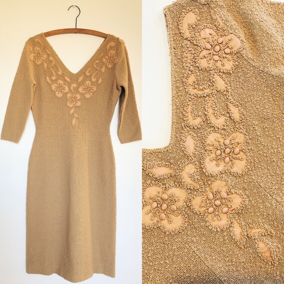 Rare Handloomed 1950s Vintage Cotton Knit Hourglas