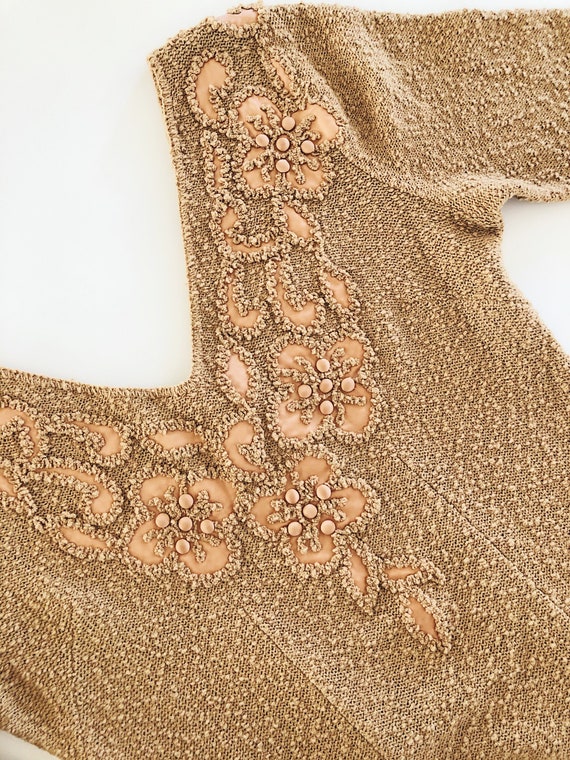 Rare Handloomed 1950s Vintage Cotton Knit Hourglas