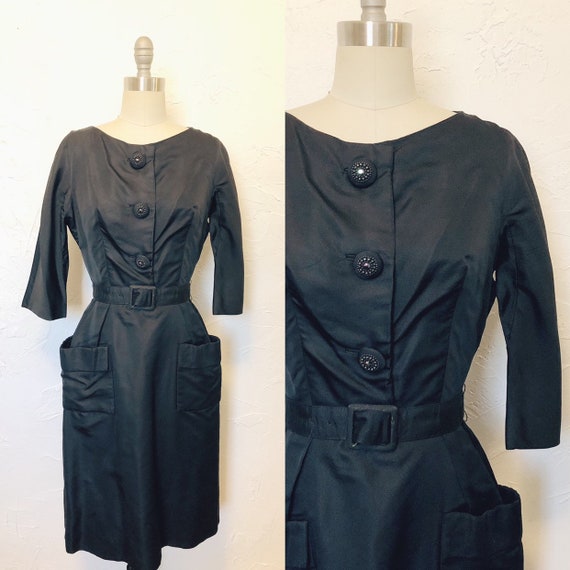 Rare 1950s Vintage Couture Cocktail Evening Dress