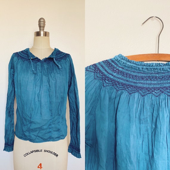 Antique Victorian Cotton Indigo Dyed top