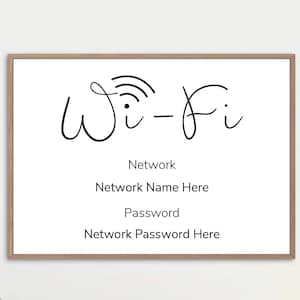 Wifi Password Sign | Wifi | Digital Download | Three sizes, 8x10, 5x7, 4x6