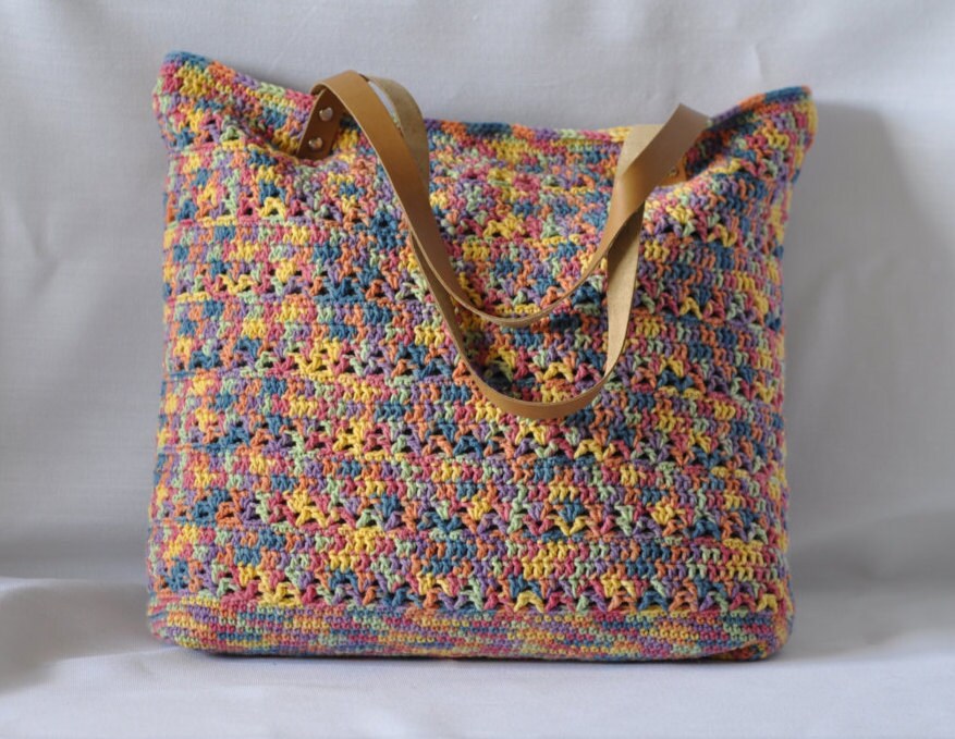 Colorful Women Bag Crochet Tote Bag Shoulder Crochet Bag | Etsy