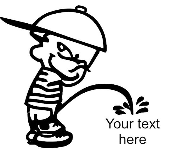 Gone Fishing Pee on Work Car or Truck Window Laptop Decal Sticker
