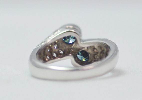 Gorgeous Blue and White Pave Diamond Infinity Ring - image 4