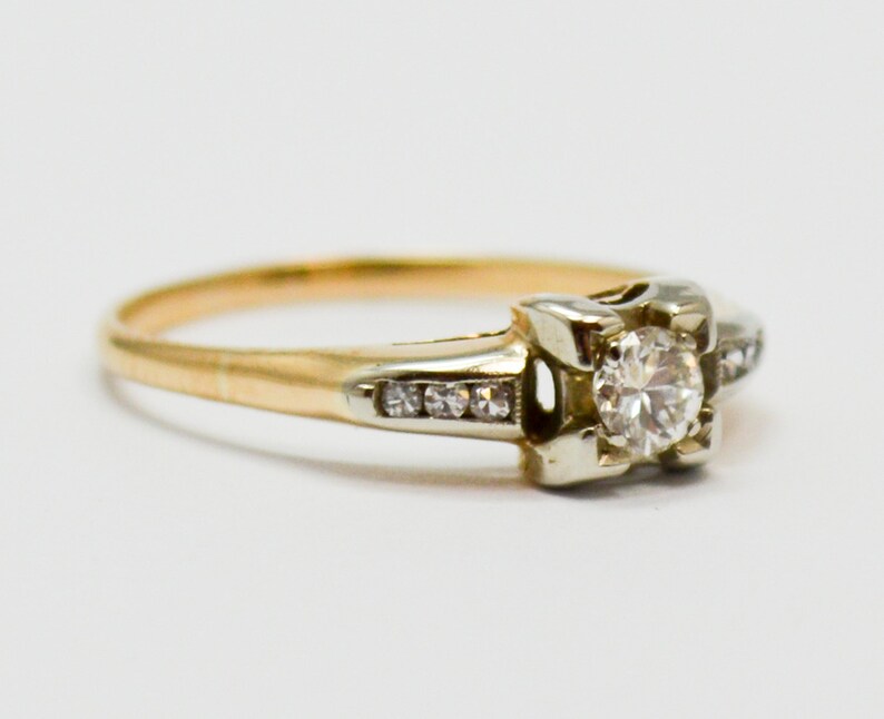 Layaway 3 for Jillian Vintage 14 Karat Two Tone Art Deco Diamond Engagement Ring