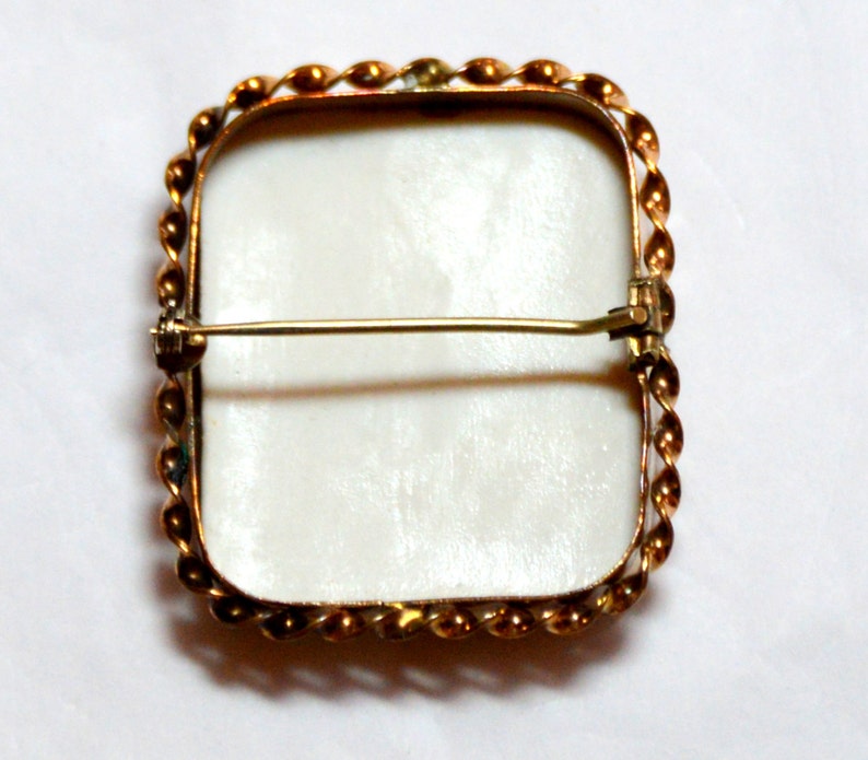 On Sale 19th Century Victorian Hand Painted Miniature on Porcelain with Gold Filled Twist Frame ON SALE image 5