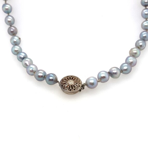 Vintage Baroque Gray Silver Pearls & Sterling Silv