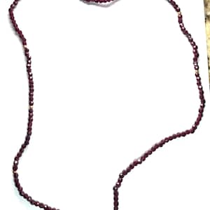 Antique Faceted Garnet Bead Necklace with 14K Gold Bead Accents