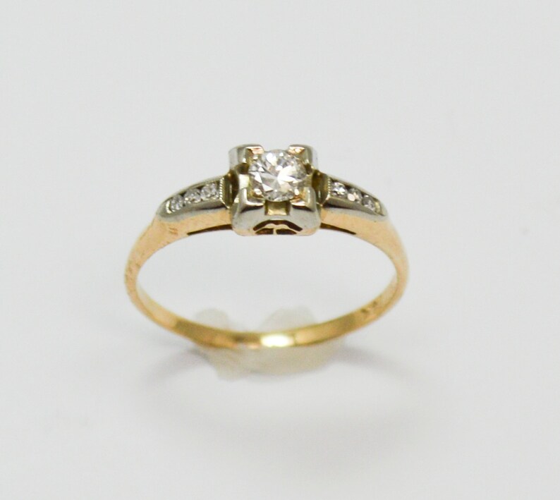 Layaway 3 for Jillian Vintage 14 Karat Two Tone Art Deco Diamond Engagement Ring