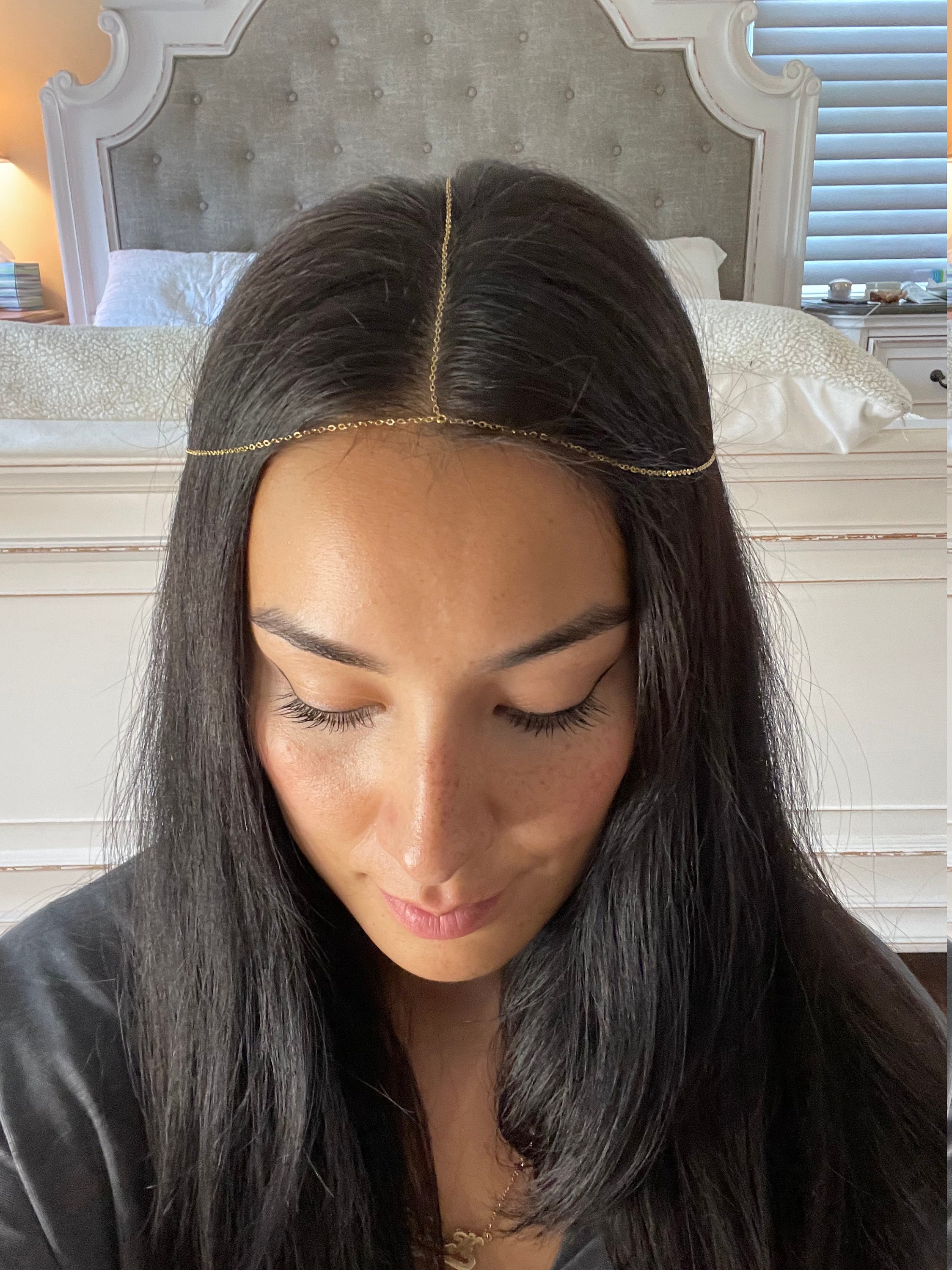 Dainty Gold Head Chain Hair Jewelry Etsy