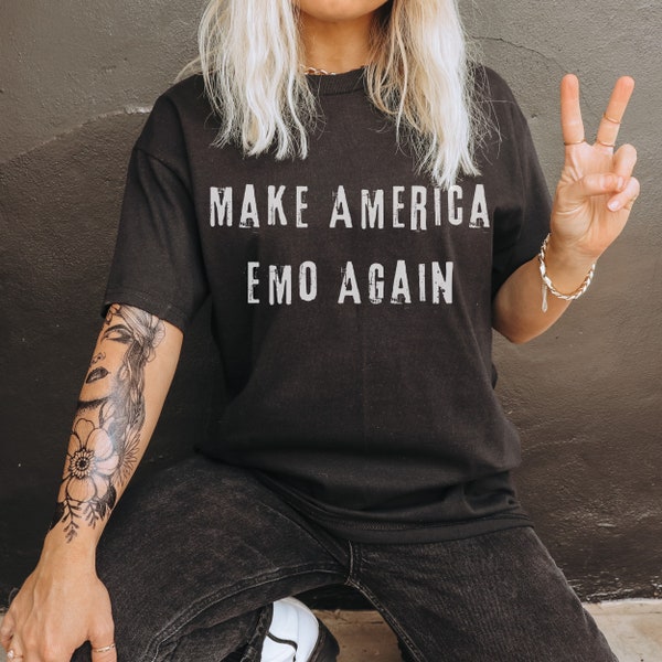 Make America Emo Again Shirt, Elder Emo Shirt, Alt Clothing, Goth Gift, Make America Great Again Funny, Emo Tee, Grunge Clothing