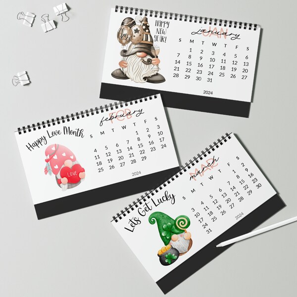 Desk Gnome Calendars Etsy
