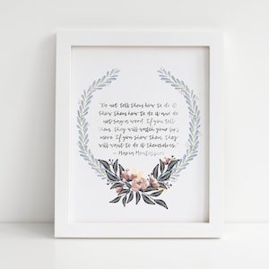 TÉLÉCHARGEMENT INSTANTANÉ, Montrez-les, Maria Montessori Quote Print, Montessori Material, Minimal Print, Petite Enfance
