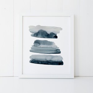 DESCARGA INSTANTÁNEA, Impresión de acuarela abstracta arte escandinavo, Impresión minimalista, Decoración del hogar, Cartel de arte abstracto, estampados de arte azul