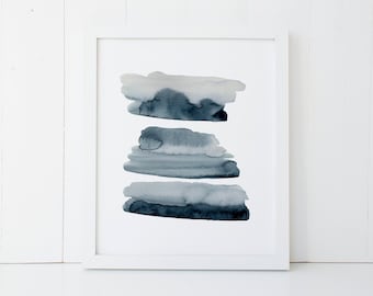Abstract Watercolor Print, Scandinavian Minimalist Art (Digital Download)