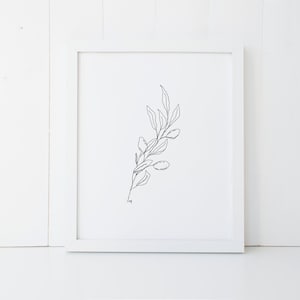 INSTANT DOWNLOAD, Olive branch Line Art, Botanical Printable wall art, minimalistic simple leaves Nursery, kitchen, room decor, gift