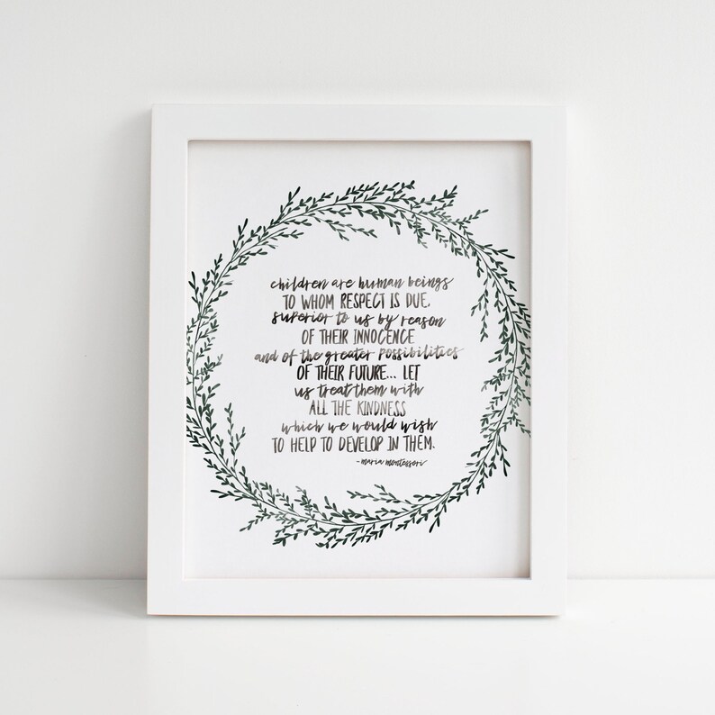 instant download respect maria montessori quote print etsy