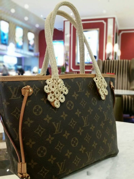 NEW Design.more Luxury With Metallic Gold Yarn Best for Louis Vuitton and Beloved Bags crochet Handle Cover With Zipper Etsy