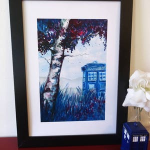 It's bigger on the inside. Whovian print of my original watercolor painting.