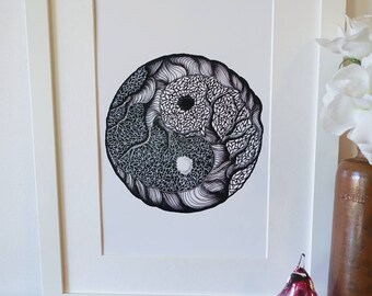 Yin Yang drzewo życia, wydrukować mój rysunek.