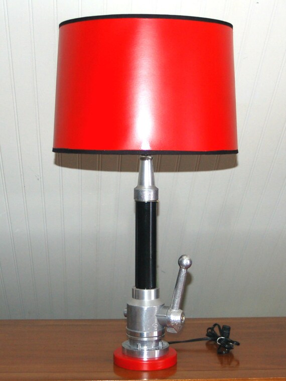 Fire Nozzle Lamp Firefighter Hose Steampunk Nickel Image 0
