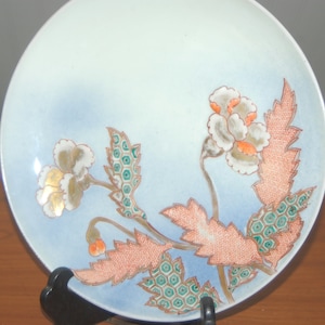 Antique JAPANESE IMARI Charger NABESHIMA Peony Powder Blue Hichozan Artia Meiji