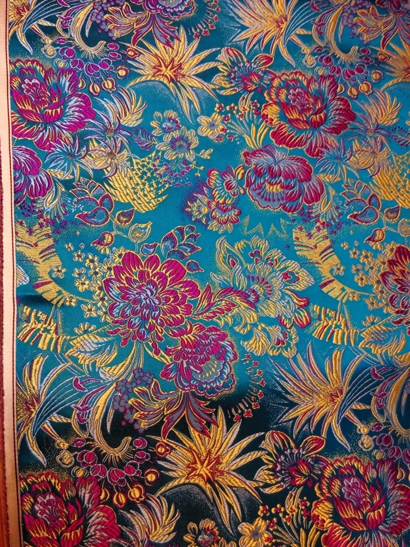 Chinese silk brocade fabric cheongsam cushion pattern lake | Etsy