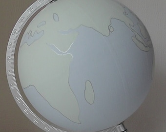 Hand painted globe. Wedding guest book. Travel Gift.