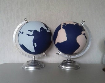 Custom order Hand painted globe -new baby gift. Travel nursery. Travel theme. World map. Travel gift