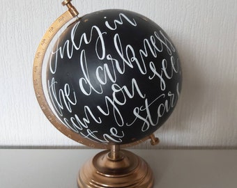 Wedding guest book globe. Travel theme. Custom globe. Painted globe. Globe guest book. Travel quote. Travel gift. Martin Luther King quote