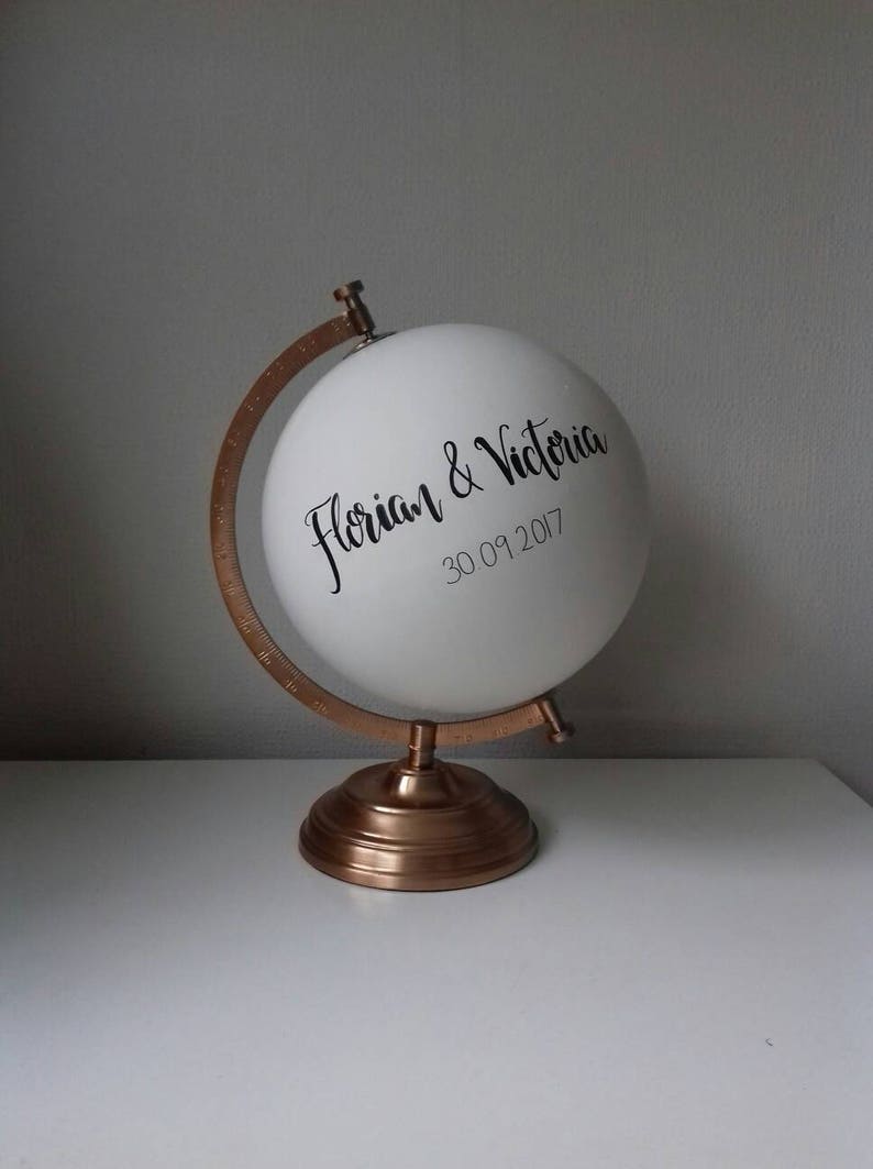 Wedding Guest Book Globe. Travel Theme. Custom Globe. Painted Etsy UK