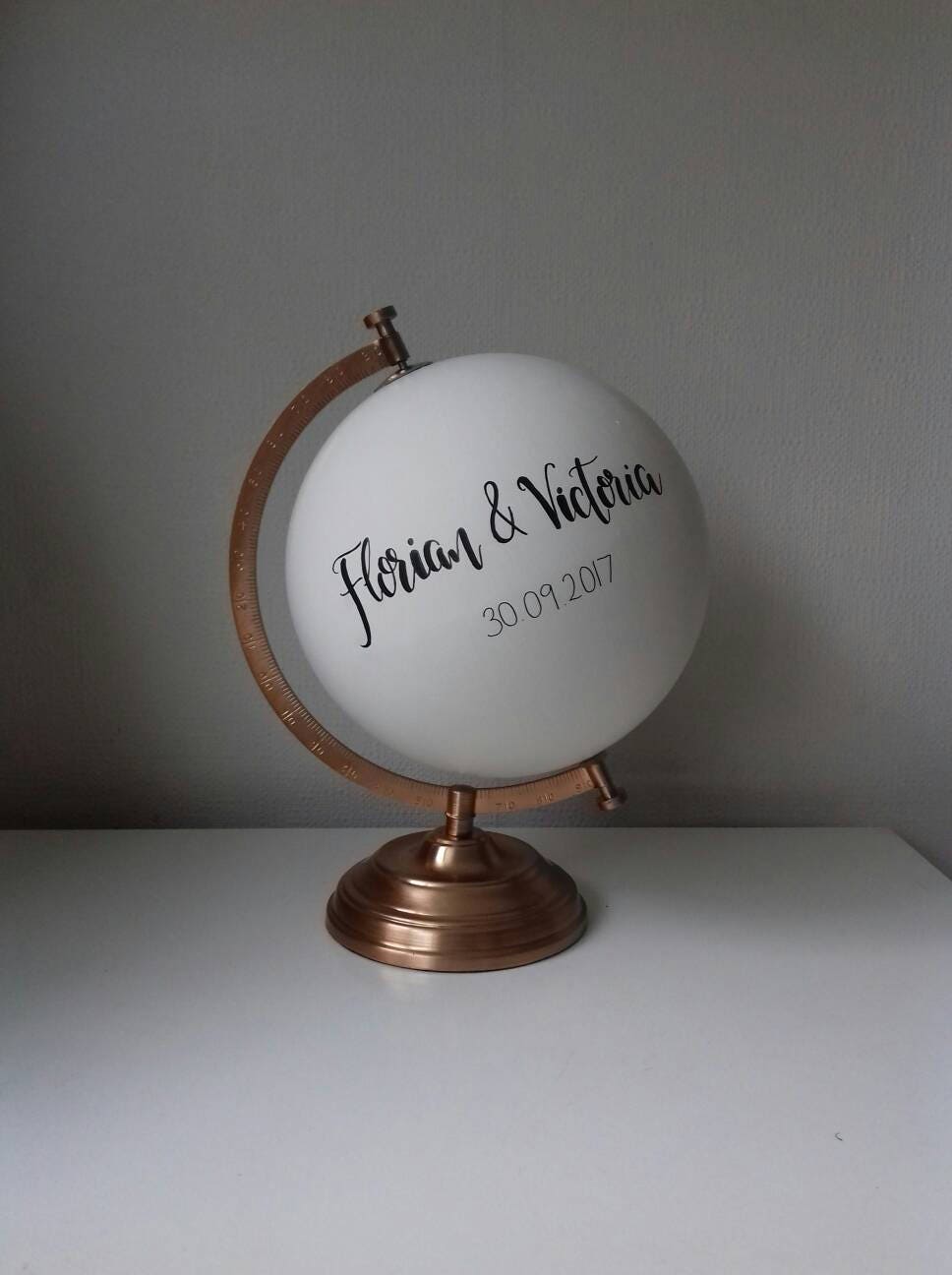 Wedding Guest Book Globe. Travel Theme. Custom Globe. Painted Etsy UK