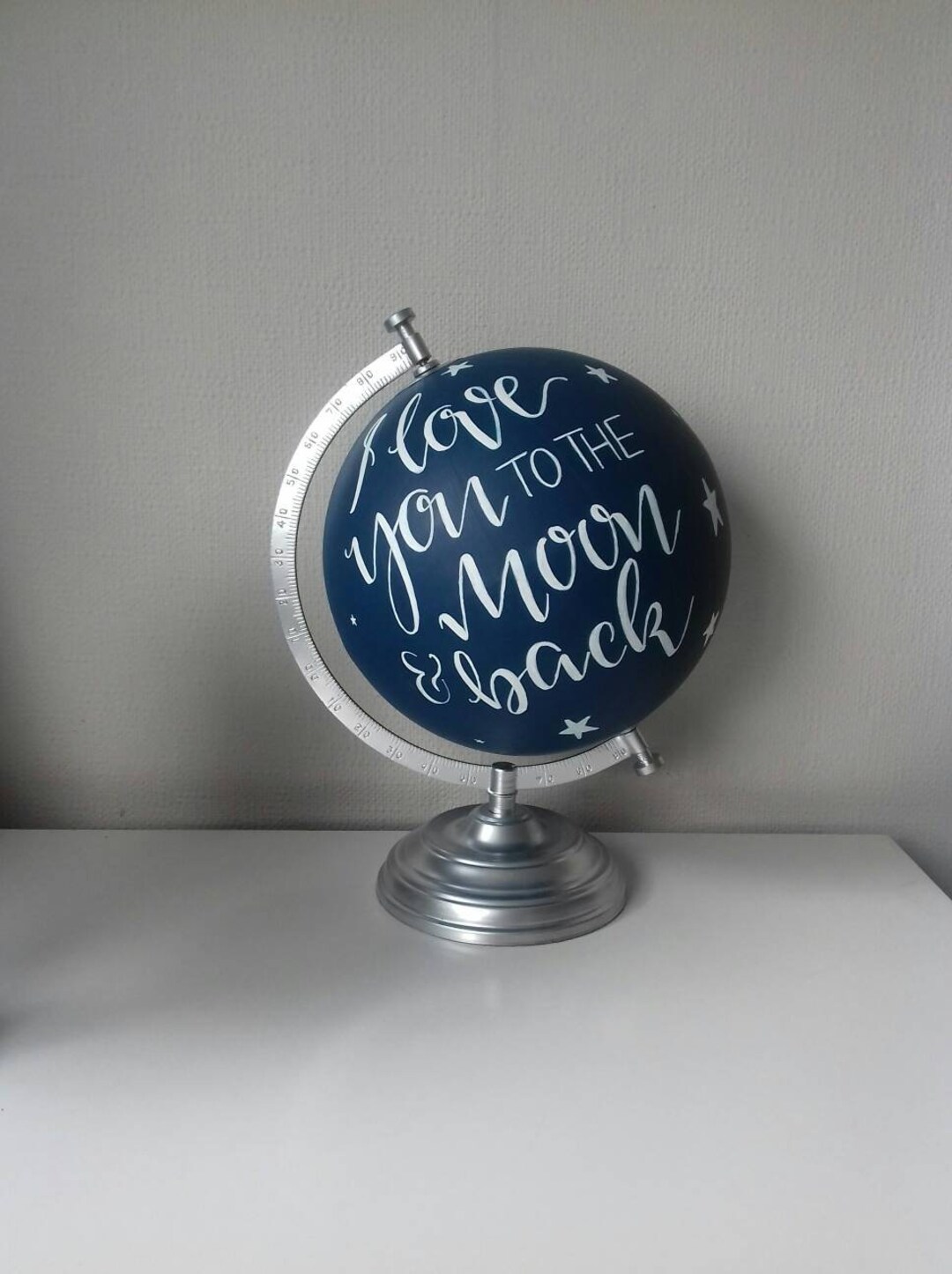 Wedding Guest Book Globe. Travel Theme. Custom Globe. Painted Globe