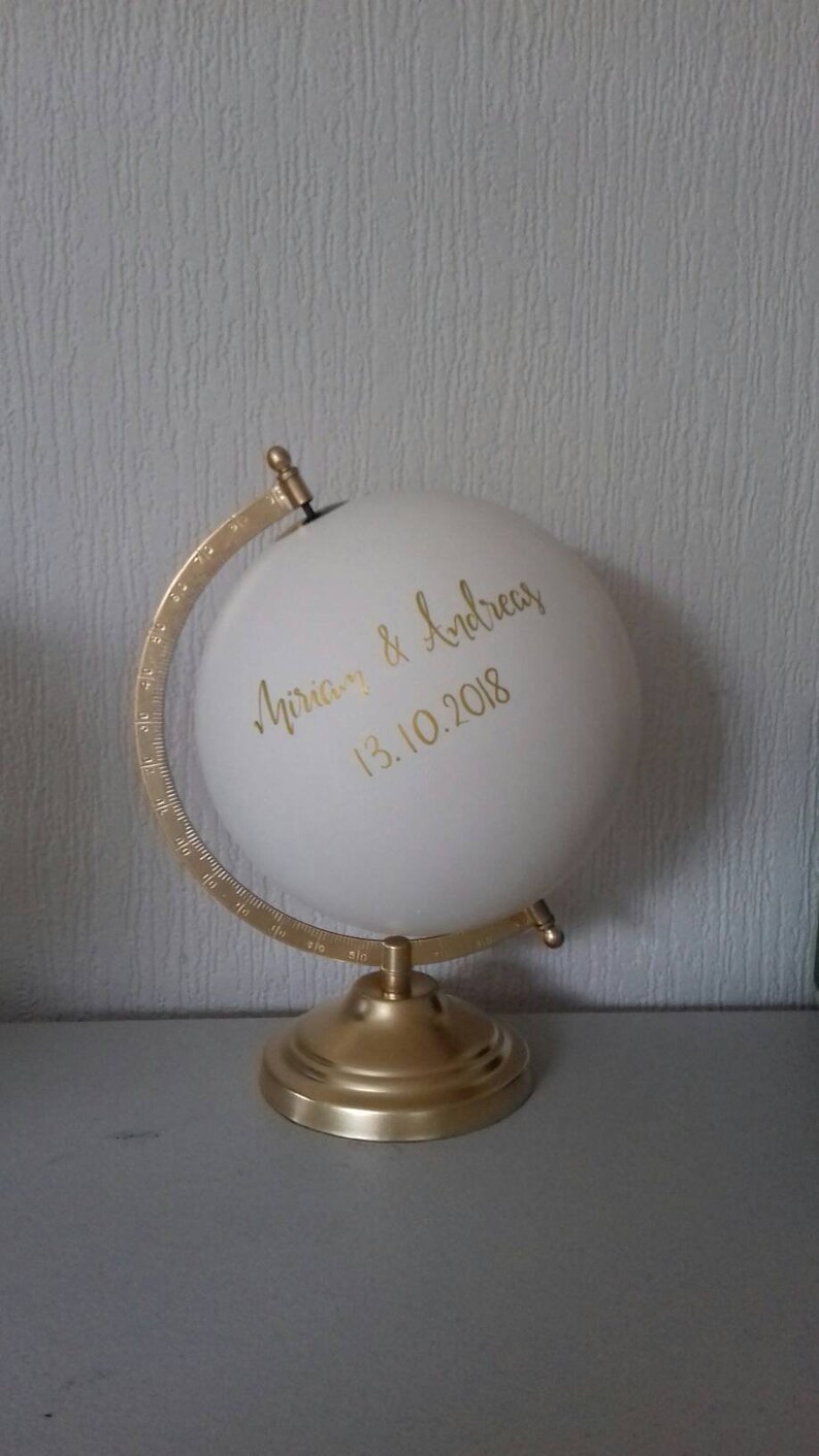 Wedding Guest Book Globe. Travel Theme. Custom Globe. Painted Etsy UK