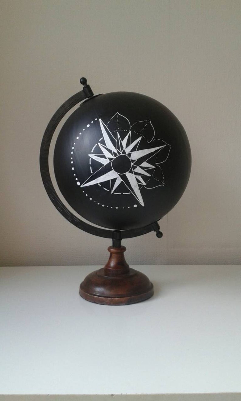 Hand Painted Globe 8. Chalkboard Globe image 2