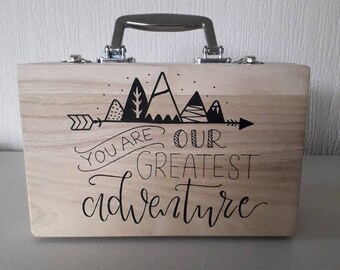 Travel gift. Custom suitcase. Personalised suitcase. Suitcase.  Travel quote. Travel theme. Travel nursery. Travel gift. Travel wedding