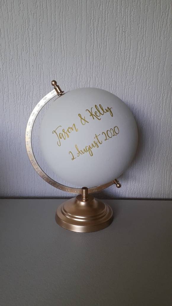 Wedding Guest Book Globe. Travel Theme. Custom Globe. Painted Etsy UK