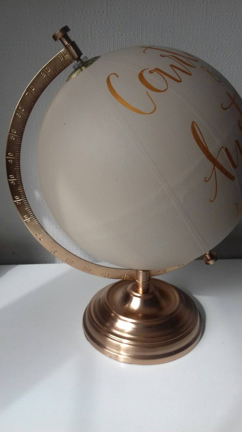 Wedding Guest Book Globe. Travel Theme. Custom Globe. Painted Etsy UK