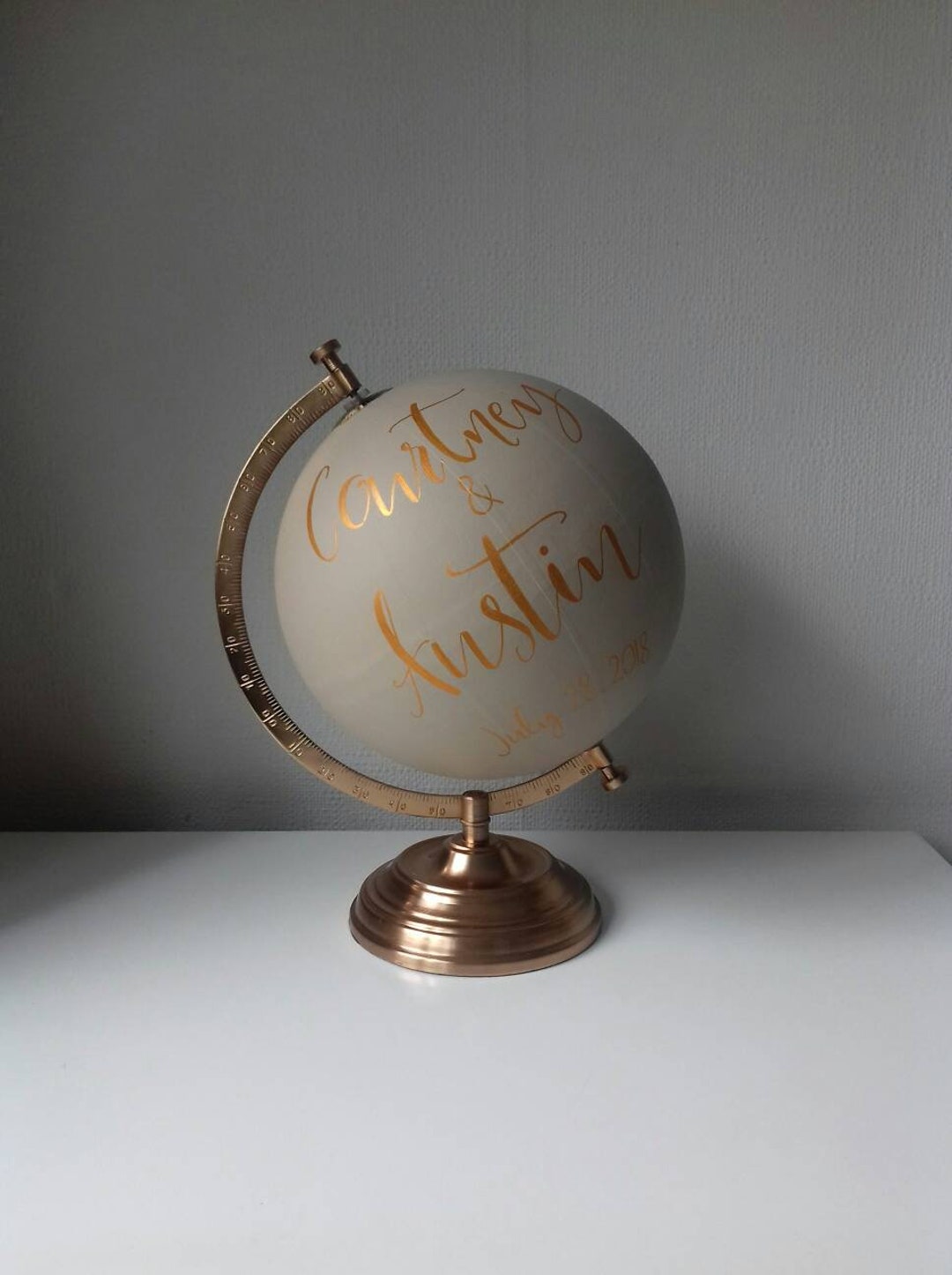 Wedding Guest Book Globe. Travel Theme. Custom Globe. Painted Etsy UK