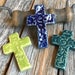 1 Ceramic Mini Classic Pocket Cross | Stoneware Cross | Christian Inspirational Pottery | Pottery Cross Art | Small Pocket Cross