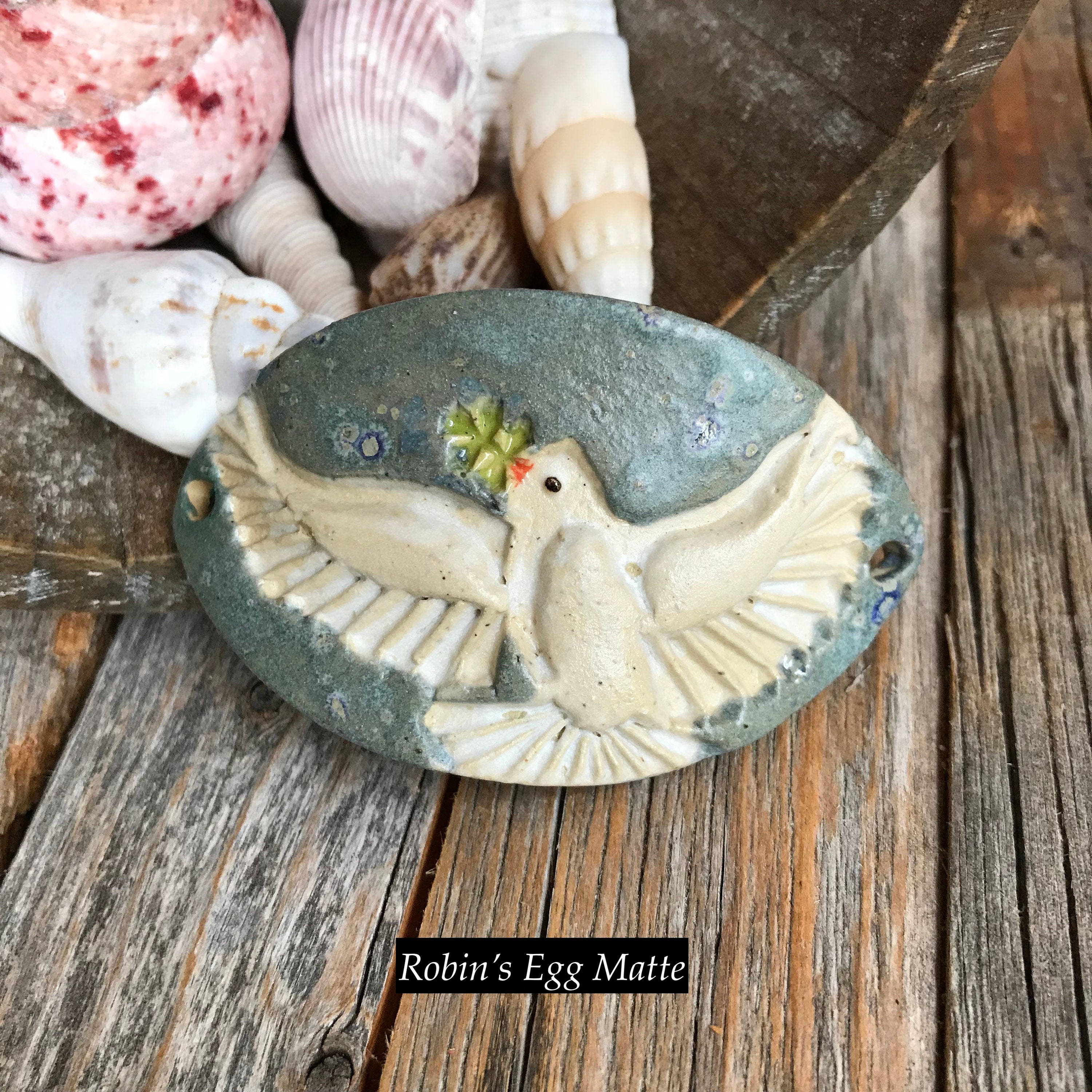 1 Ceramic Dove with Olive Branch Connector DIY Jewelry Etsy