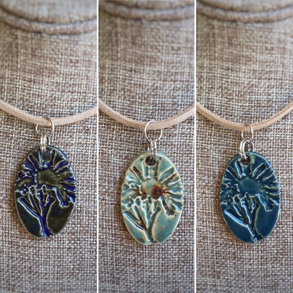 Items similar to Handmade Ceramic Flower Pendant Only DIY Ceramic