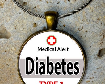 Medic Alert, alerte médicale étiquette de sac - diabète T1 ou T2 ou insulinodépendant, alerte médicale, étiquette de sac à dos, étiquette de sac, étiquette de sac de sport, porte-clés