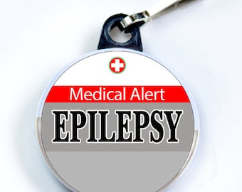Medic Alert, Épilepsie - Medic Alert, Épinglette avec crochet de fixation pour tirette, Médical Alerte