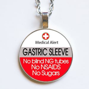 Medic Alert, Gastric Sleeve or Bypass, Medic Alert Necklace image 1