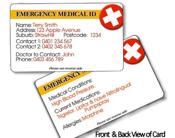 Medic Alert, Medical Alert - Emergency Medical ID Card