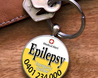 Medic Alert - Epilepsy with Personal Contact Number, Medical Alert Keyring