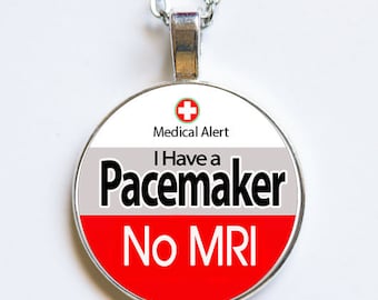 Alerta médica, collar de alerta médica, marcapasos (sin resonancia magnética), alerta médica, joyería para marcapasos, regalo para marcapasos